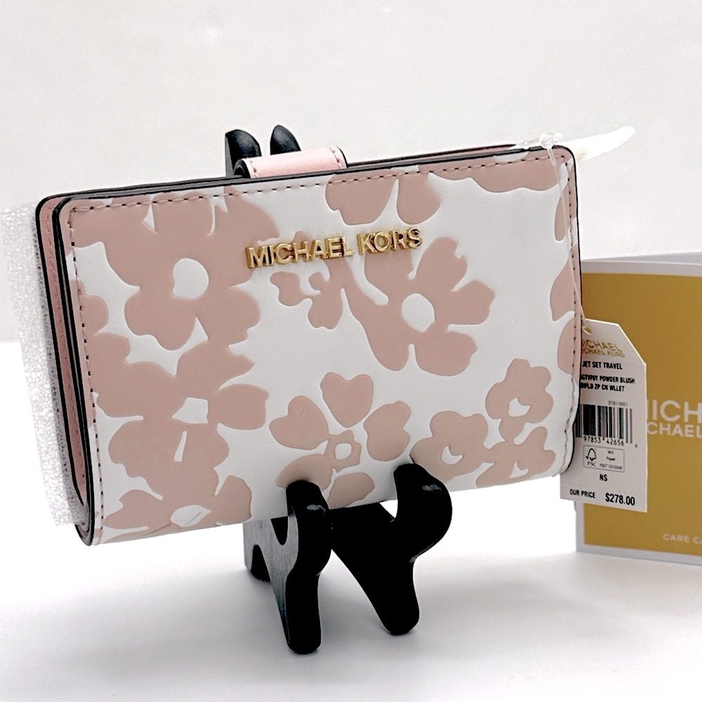 Michael Kors Pink and White Floral Wallet